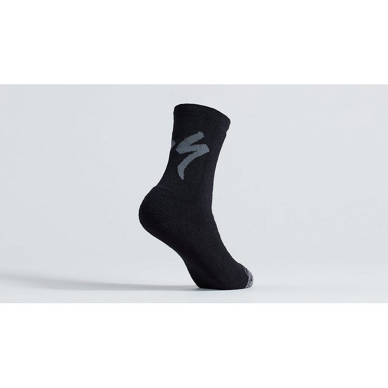 Specialized merino deep winter tall logo sock black l
