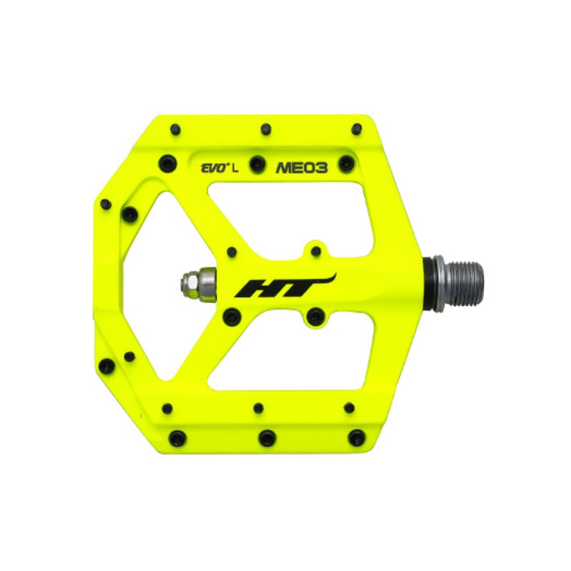 HT ME03 Evo+ Platform BMX Pedals Neon Yellow