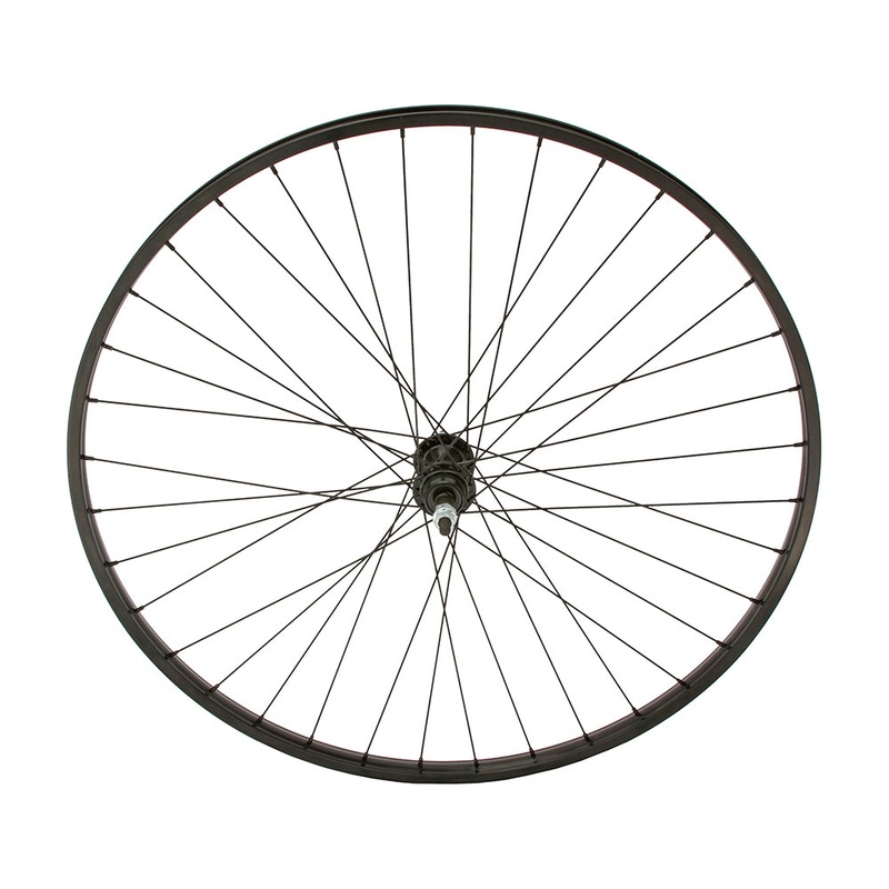 27 X 1 1/4 ALLOY FREEWHEEL 36 SPOKE 14GBLACK 3/8 AXLE SINGLE WALL BLACK 27 x 1 1/4 Black