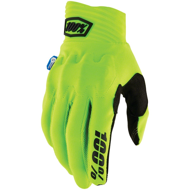 100% Cognito Smart Shock Gloves – Flourescent Yellow, Full Finger, Small