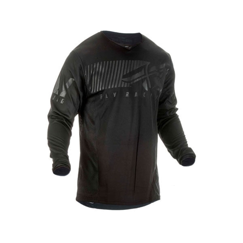 Fly Racing 2019 Kinetic Shield BMX Race Jersey-Black Youth Small