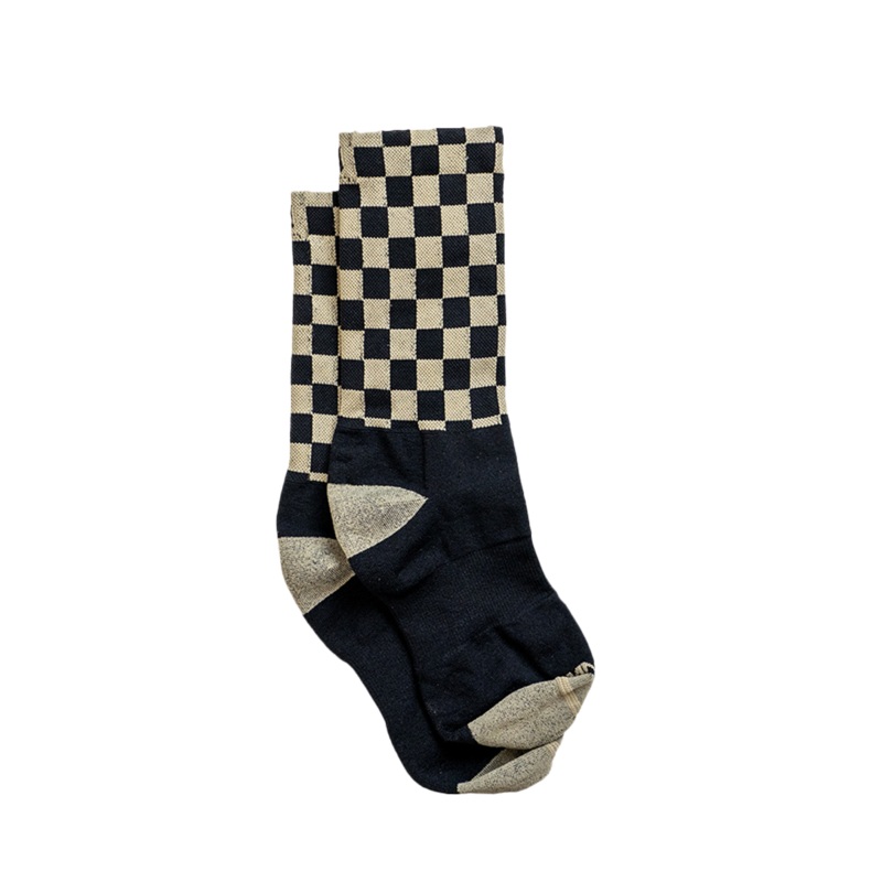 Socks – Checkered Black/Tan SM / MD
