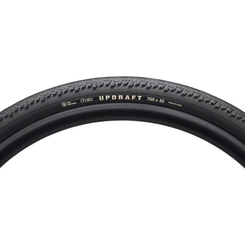 Teravail Updraft Tire – 700 x 45, Tubeless, Folding, Black, Durable, Fast Compound