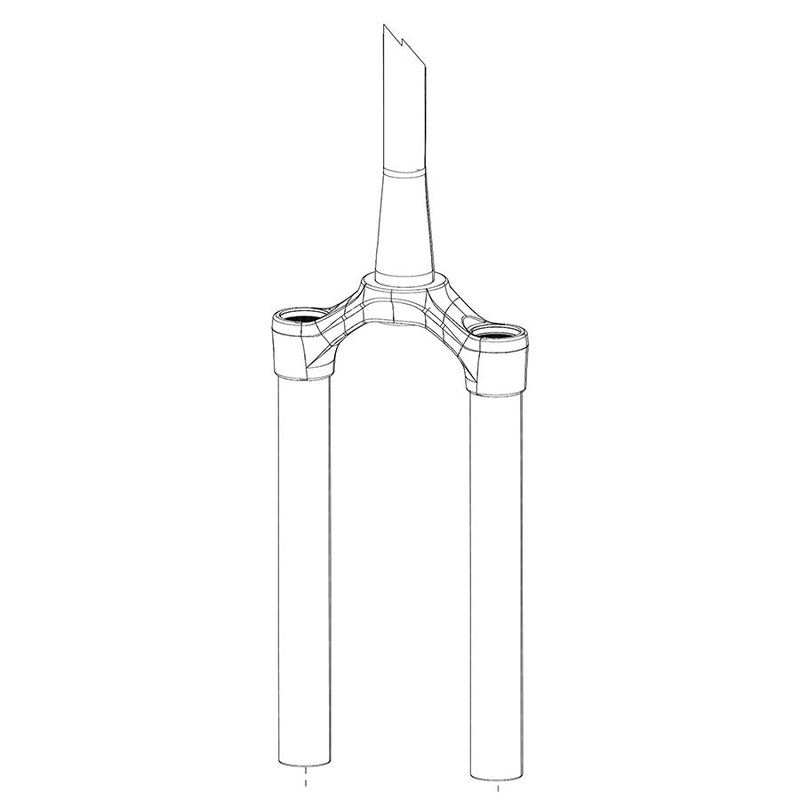 RockShox Crown/Steerer/Uppertube Assembly – Pike DJ Solo Air 26″ 40mm Offset Aluminium Taper Steerer 0.5mm Thread Pitch B1 Bla ck