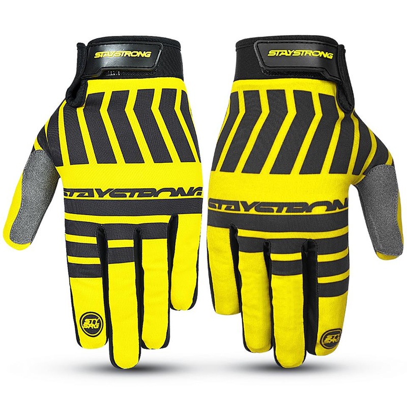 Stay Strong Chev Stripe Gloves – Yellow X Large
