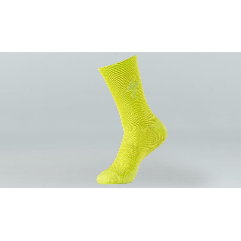 Specialized soft air tall logo sock hyper green xl