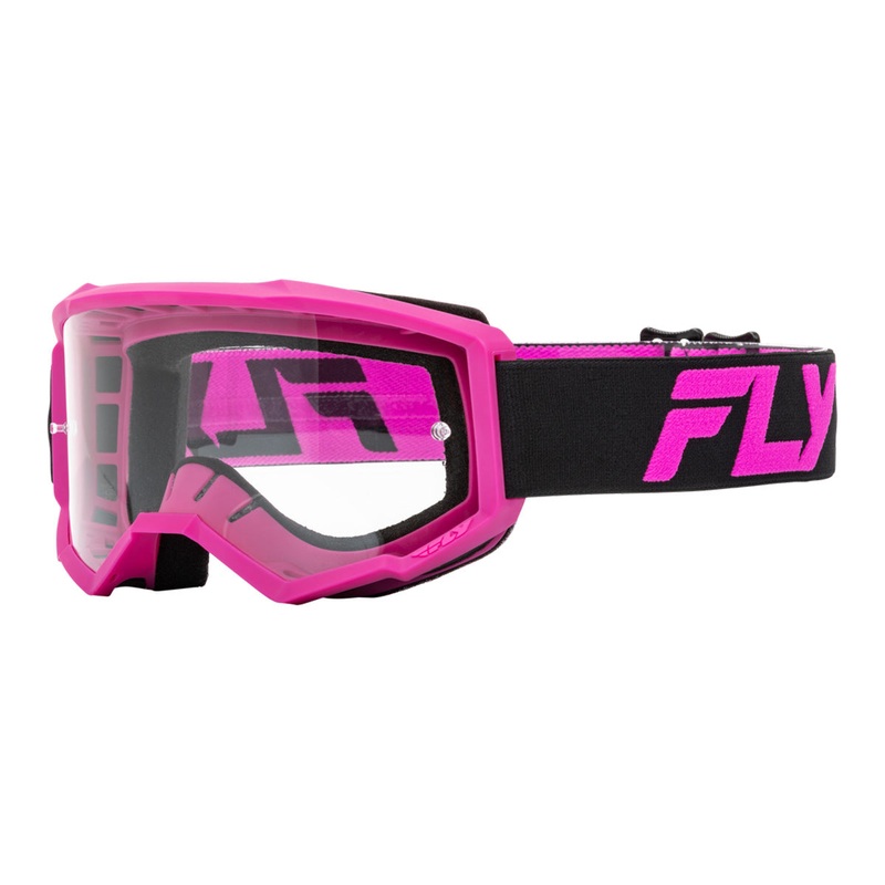Fly Racing Focus Goggle-Black/Pink with Clear Lens Adult