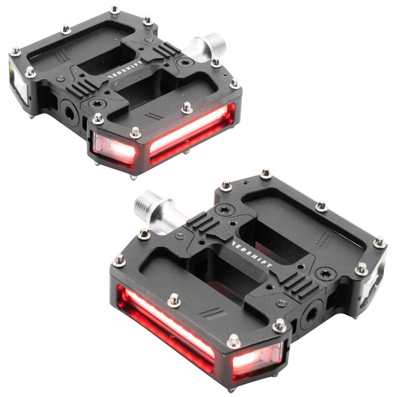 Redshift Sports Arclight Pro Flat Pedals – Aluminum, 9/16″, Black, w/Lights