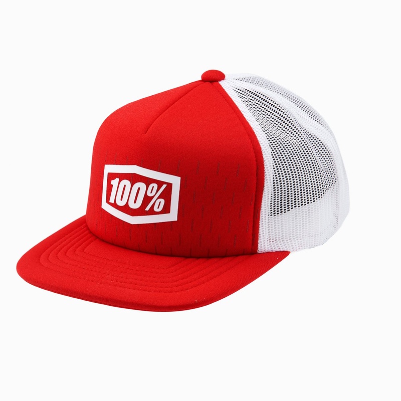 100% Shift Trucker Hat-Red Youth