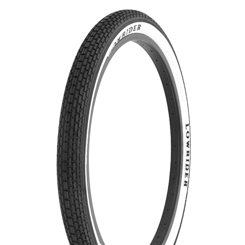 24×2.125 “LOWRIDER” Westwind Brick Tread Tire – Black w/ Whitewall & Raised Letters