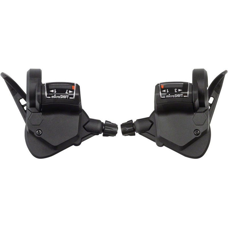 microSHIFT TS38 Thumb-Tap Shifter Set – 7 Speed Triple Optical Gear Indicator Shimano Compatible