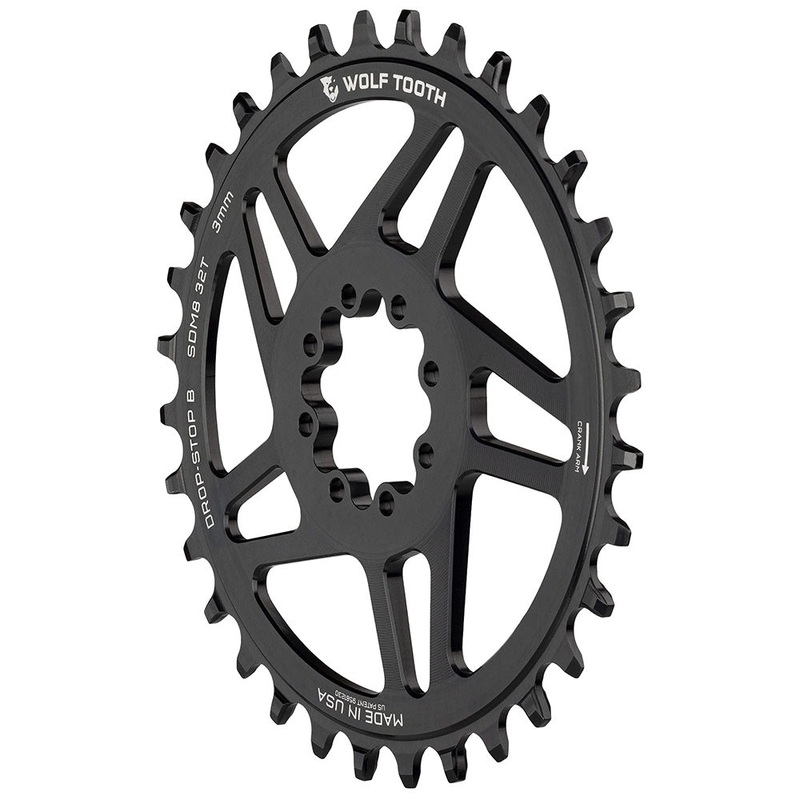 Wolf Tooth Direct Mount Chainring – 28t SRAM Direct Mount Drop-Stop B For SRAM 8-Bolt Cranksets 3mm Offset BLK