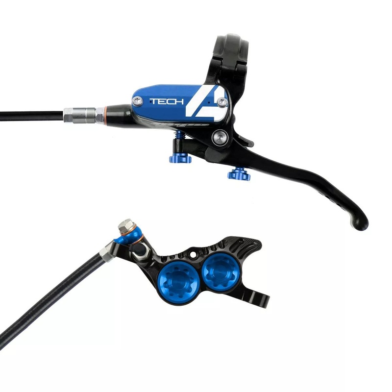 Hope Tech 4 V4 Disc Brake and Lever Set – Front Hydraulic Post Mount Blue