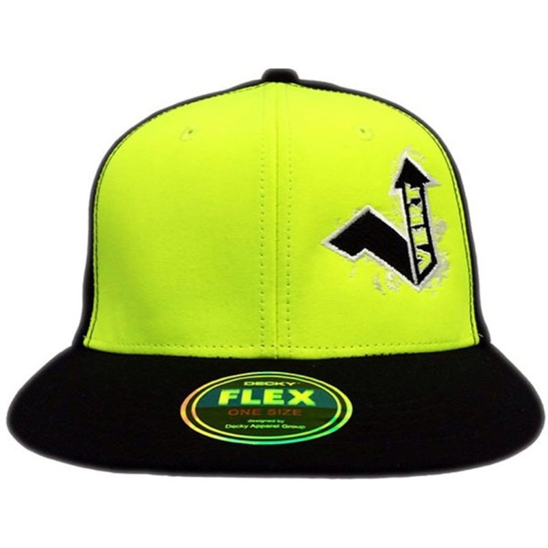 Vert Flatbill Flexfit Hat-Black/Neon Yellow-OSFA