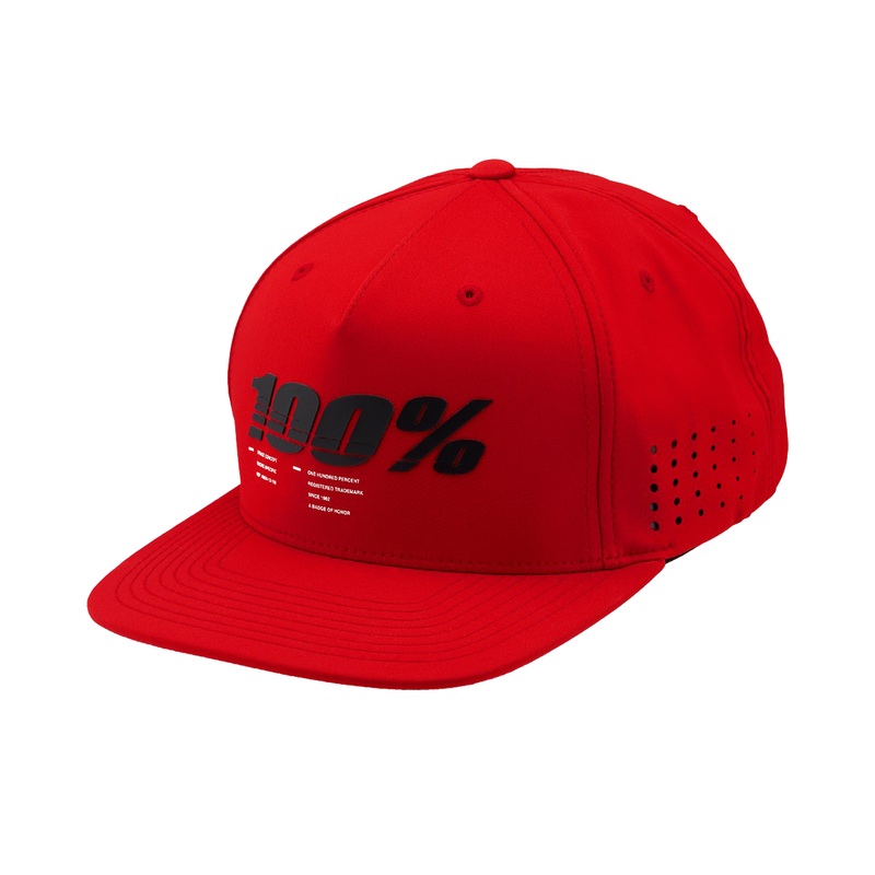 100% Drive Snapback Hat-Red Adult