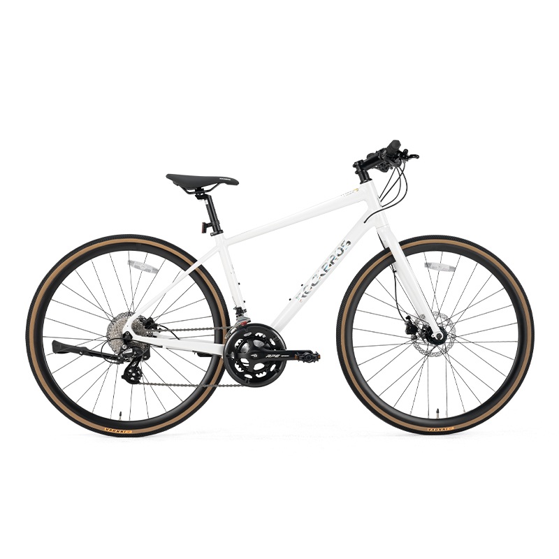 16 Speed Road Bike Flat Handlebar Aluminum Frame Hydraulic Disc Brakes 11 32T White S