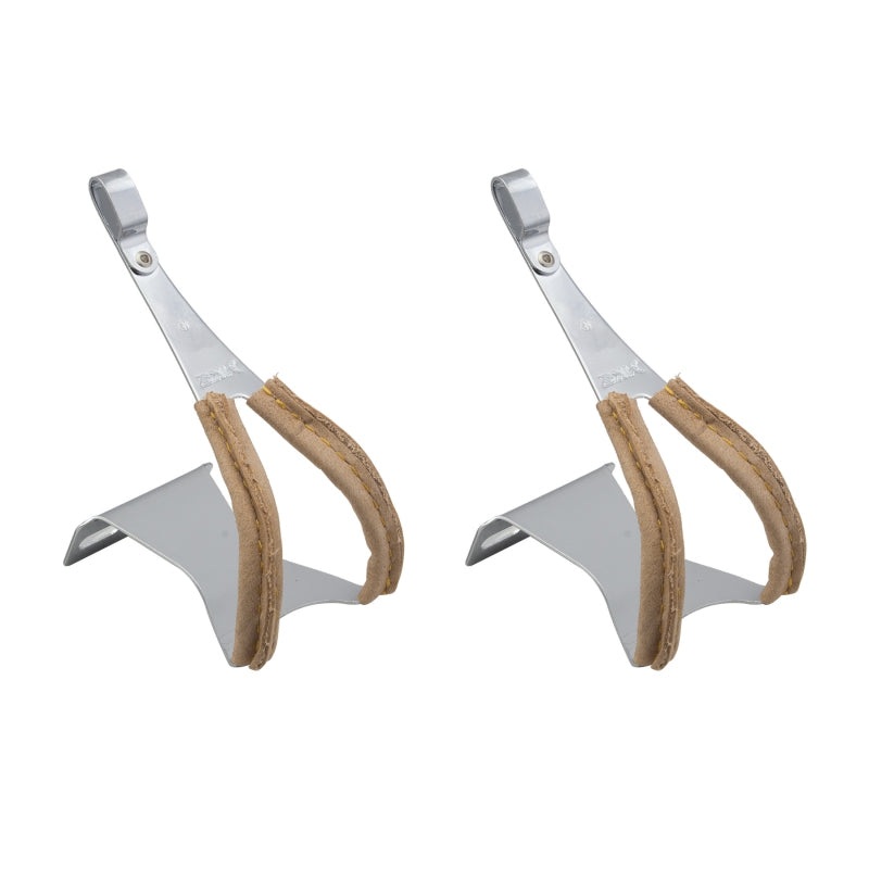 MKS Toe Clips with Leather Steel – Large
