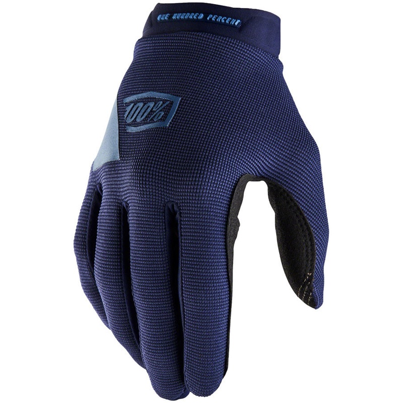 100% Ridecamp Gloves – Navy/Slate Blue, Full Finger, Medium