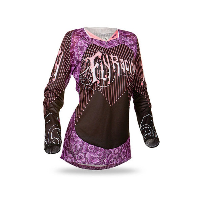 Fly Racing 2015 Kinetic Ladies BMX Race Jersey-Black/Purple/Pink Youth Small