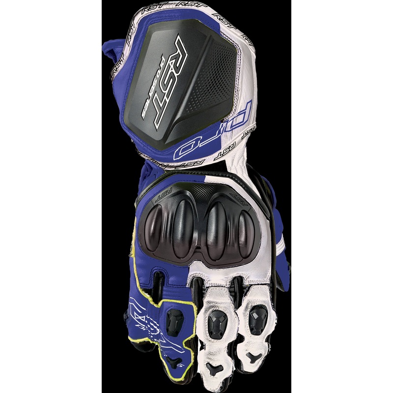 RST Pro Series Gp D3o Gloves White/Blue Leather Md Black/Blue Medium
