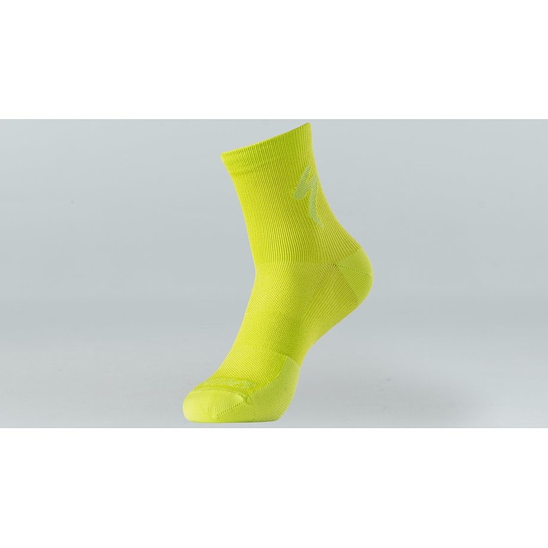 Specialized soft air mid logo sock hyper green m
