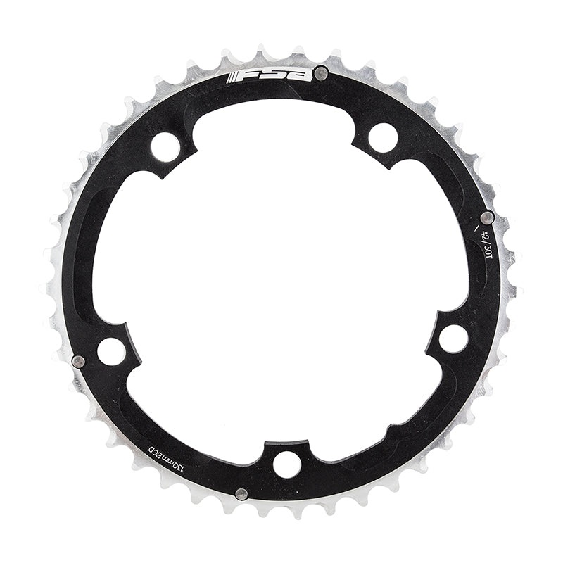 Full Speed Ahead Pro Road Triple Chainring – 42t 130 BCD Aluminum N-10 Black