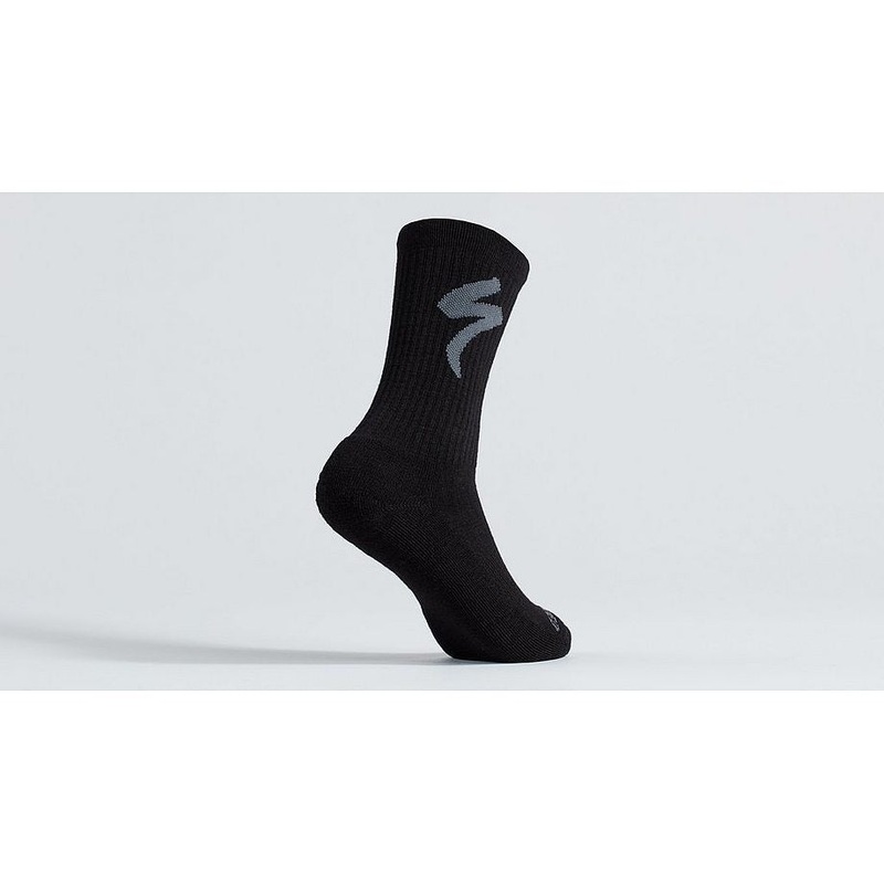Specialized merino midweight tall logo sock black s