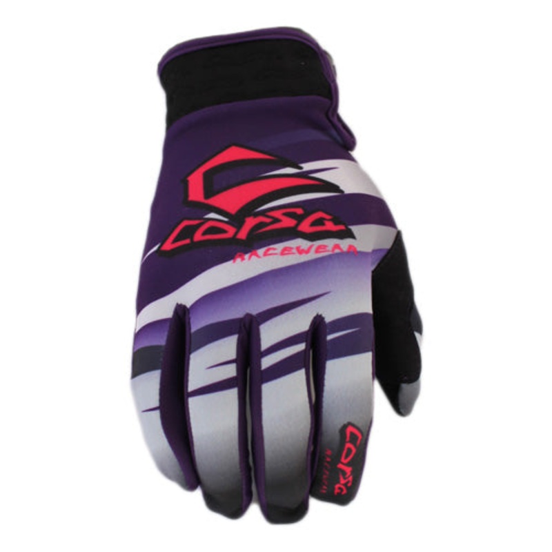 Corsa Warrior BMX Race Gloves-Purple Youth X-Small