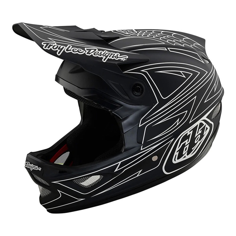 Troy Lee Designs D3 Fiberlite BMX Race Helmet-Spiderstripe Black Large
