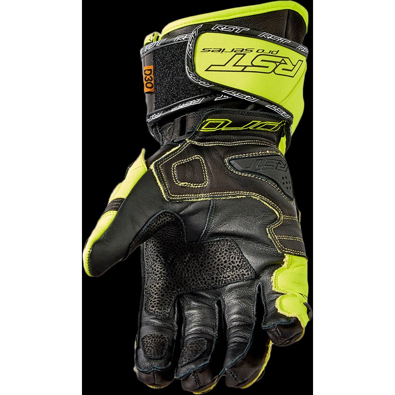 RST Pro Series Gp D3o Gloves Black/Flo Yellow Leather Sm Black/Fluorescent Yellow Small