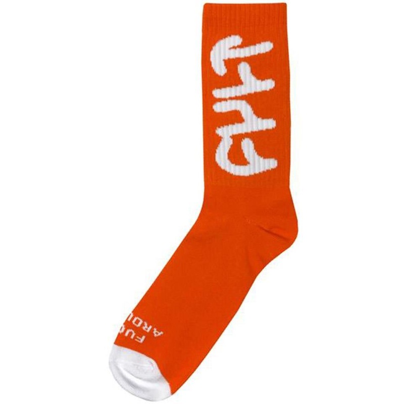 Cult Big Logo Crew Socks – Orange