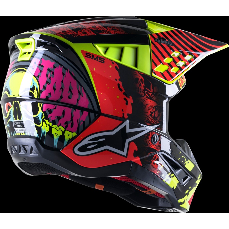 ALPINESTARS S-M5 Helmet Black/Red/Fluorescent Yellow Small