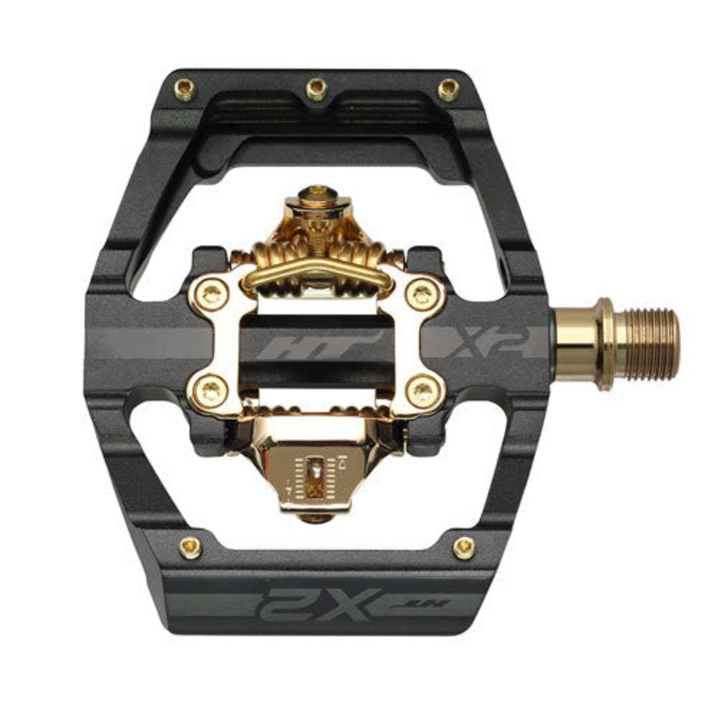 HT X2-SX Stealth Black Gold Edition Clip-In Pedals Black/Gold 9/16 Inch