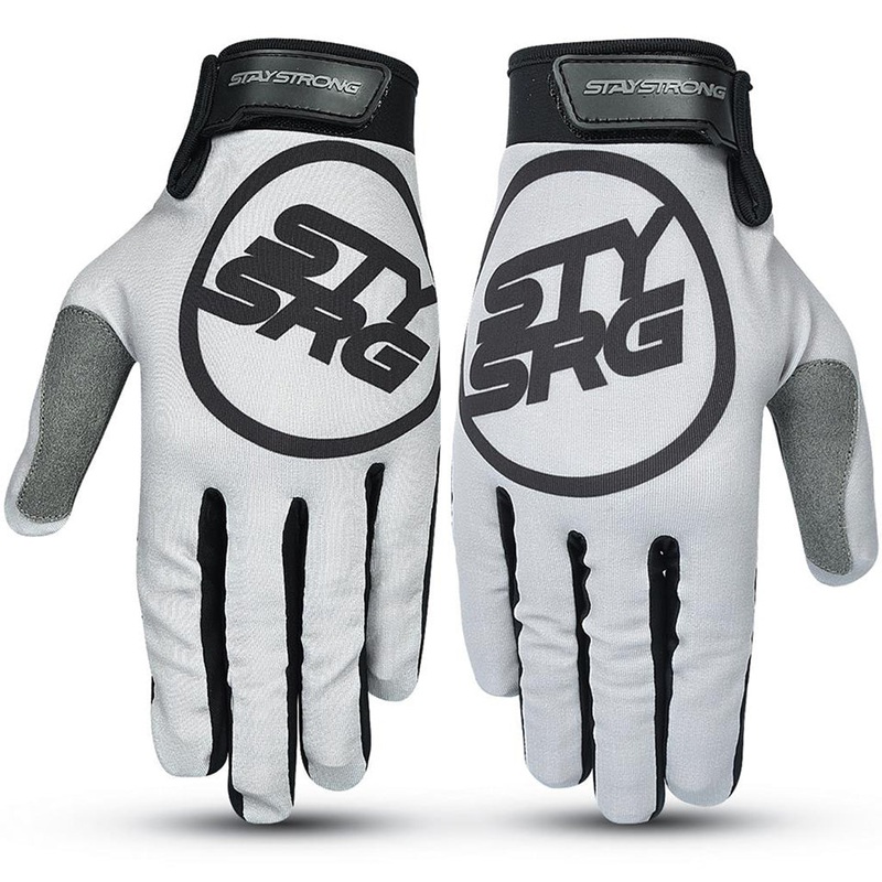 Stay Strong Staple 3 BMX Race Gloves-Grey Adult Large